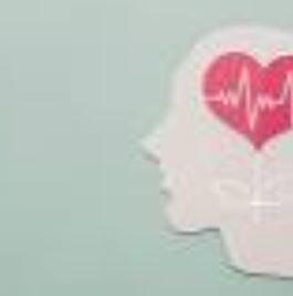 "An artistic depiction of a person in profile with a heart-shaped brain and thought patterns symbolizing emotional and cognitive processes."