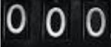 "A counter displaying the number '000' in digital format."