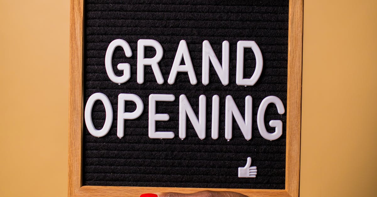 "Signage displaying the text 'Grand Opening' in bold letters."